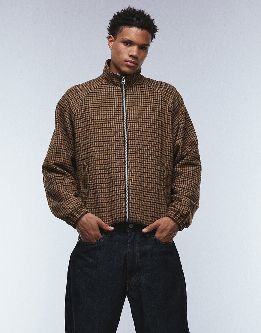 Model wearing checked jacket | ASOS Style Feed