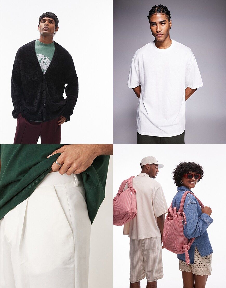 Collage of models wearing mens ASOS clothes
