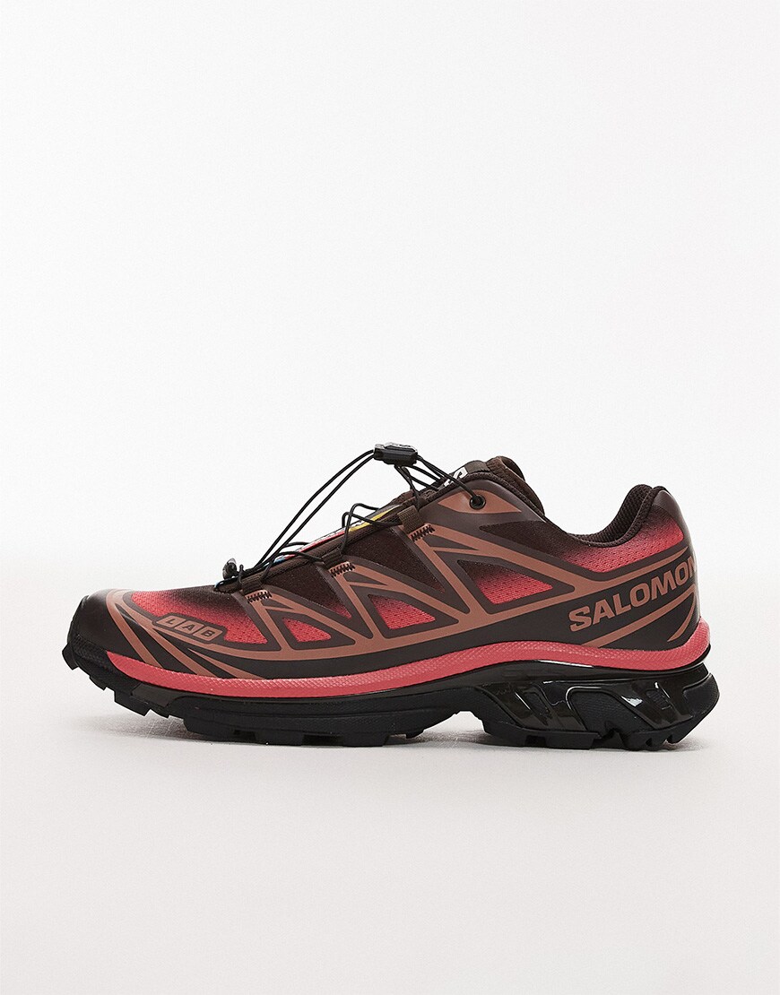 Salomon XT-6 Skyline trainers in black coffee and rouge red | ASOS Style Feed