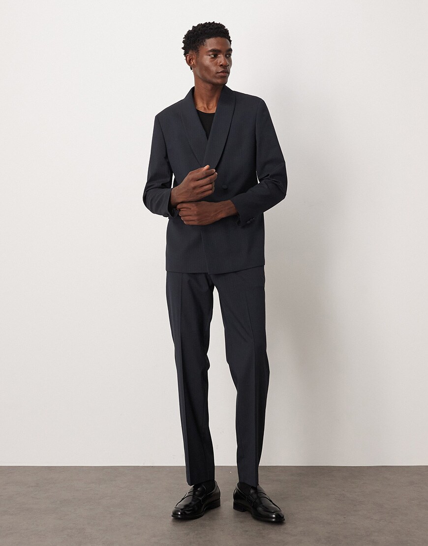 ASOS DESIGN regular pinstripe suit in navy | ASOS Style Feed