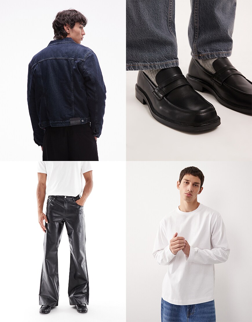 Collage of ASOS clothes | men's black jeans outfit