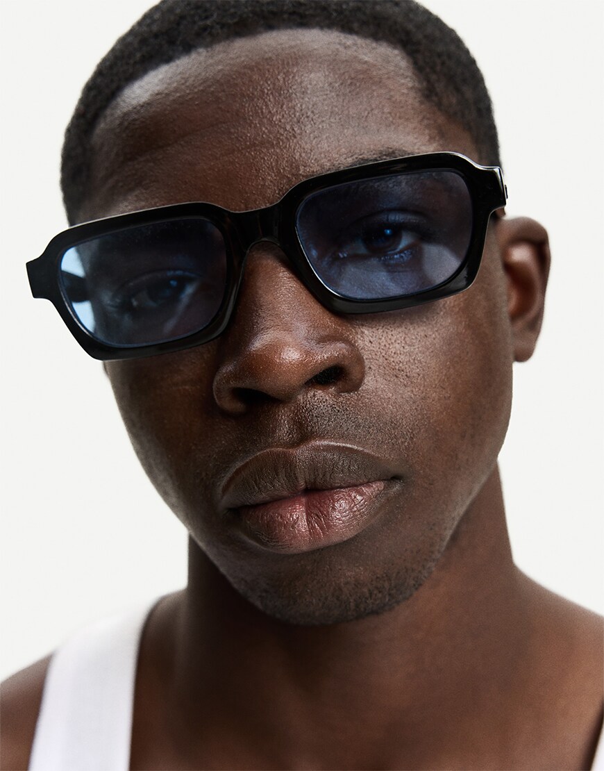 Man wearing black glasses