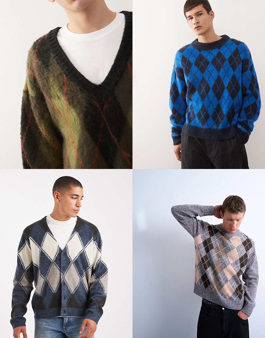 Men wearing argyle xmas jumpers | ASOS Style Feed