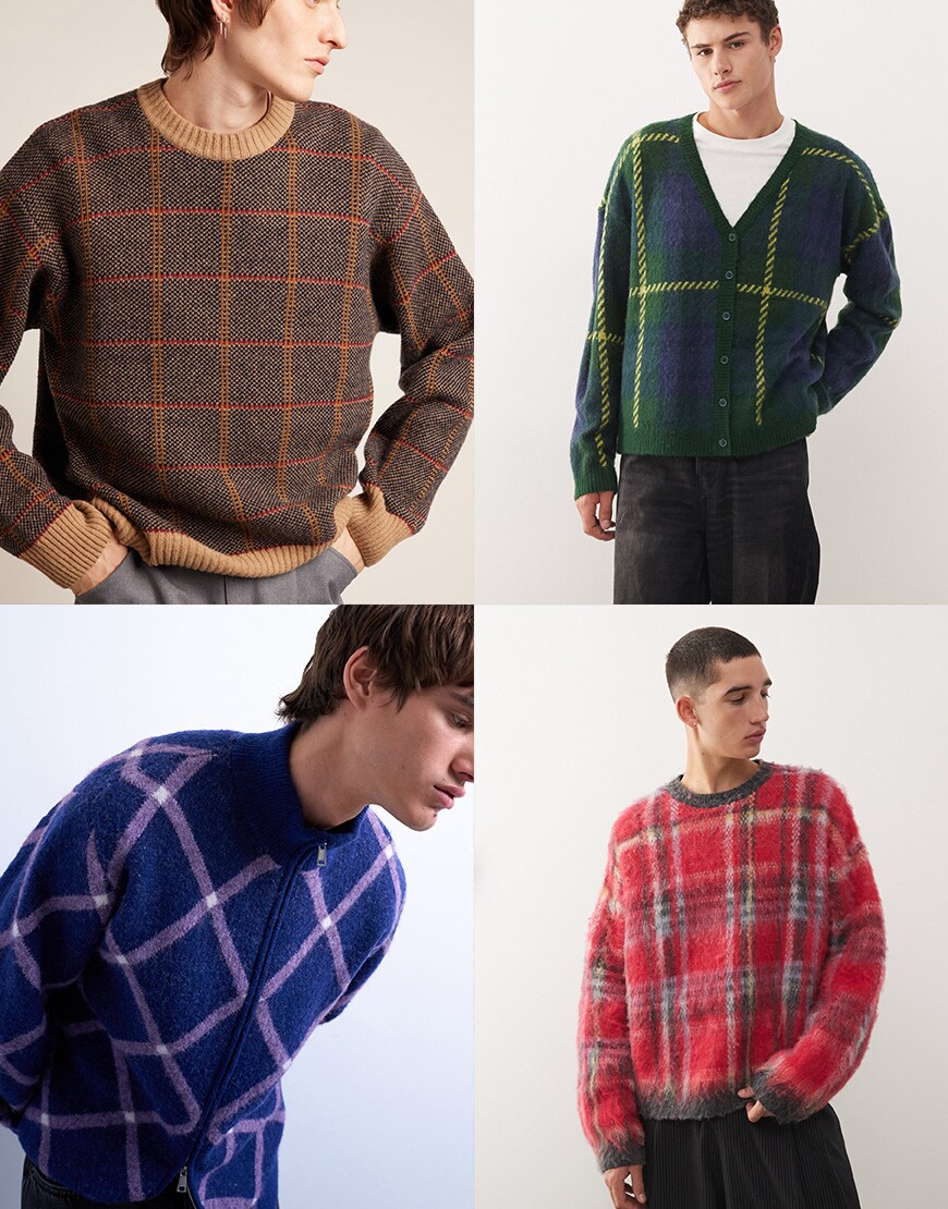 Men wearing tartan xmas jumpers | ASOS Style Feed