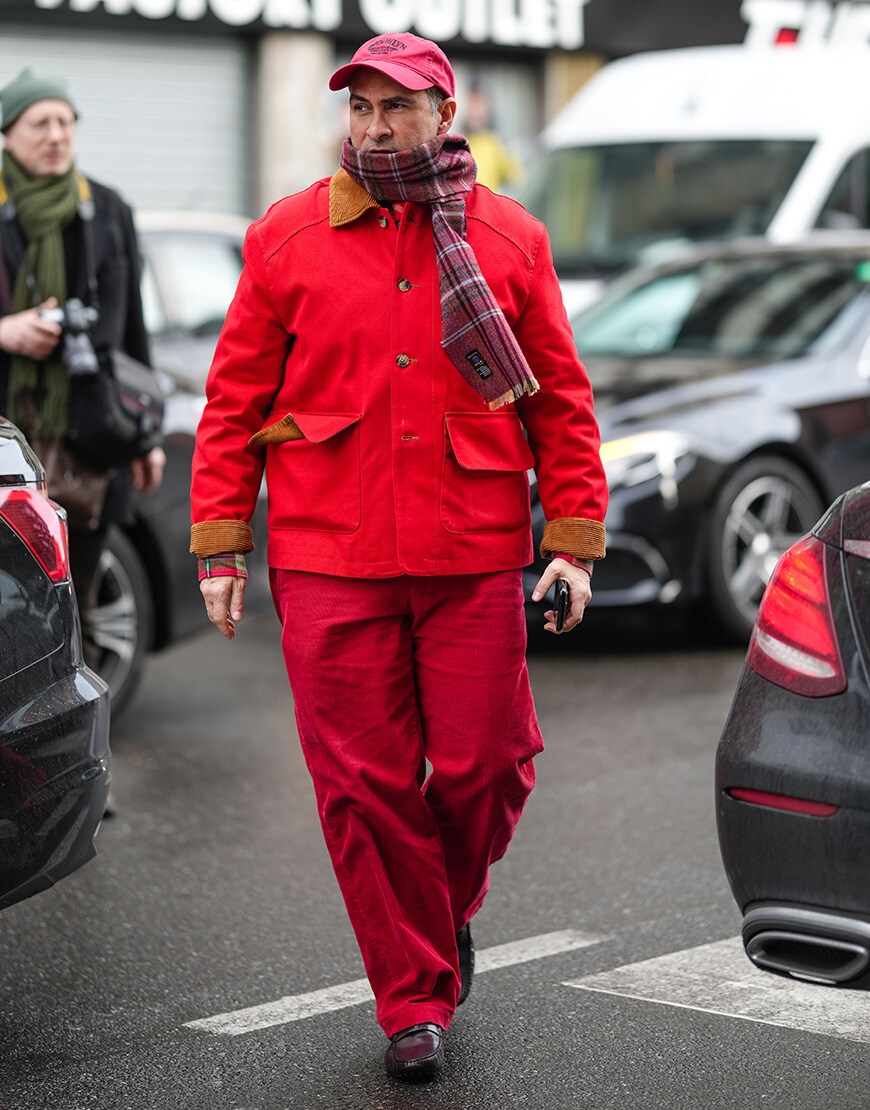 Man wearing red winter coat and scarf | ASOS Style Feed