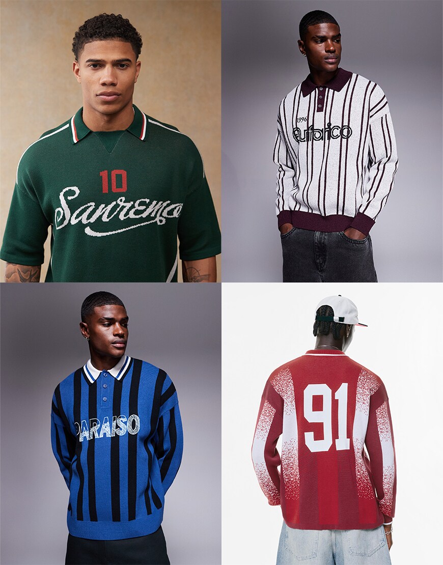 Collage of mens knitted polos
