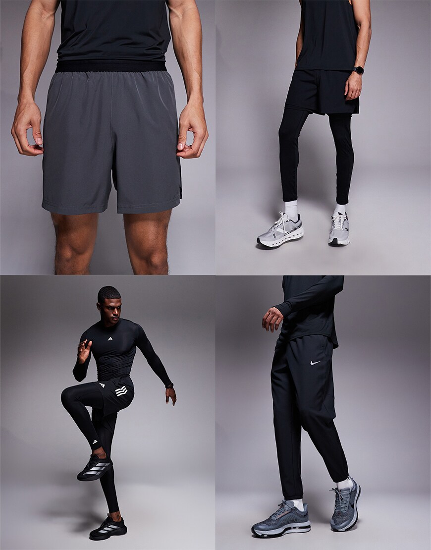 Collage of mens running bottoms