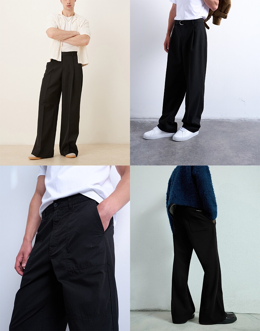 Collage of smart black trousers