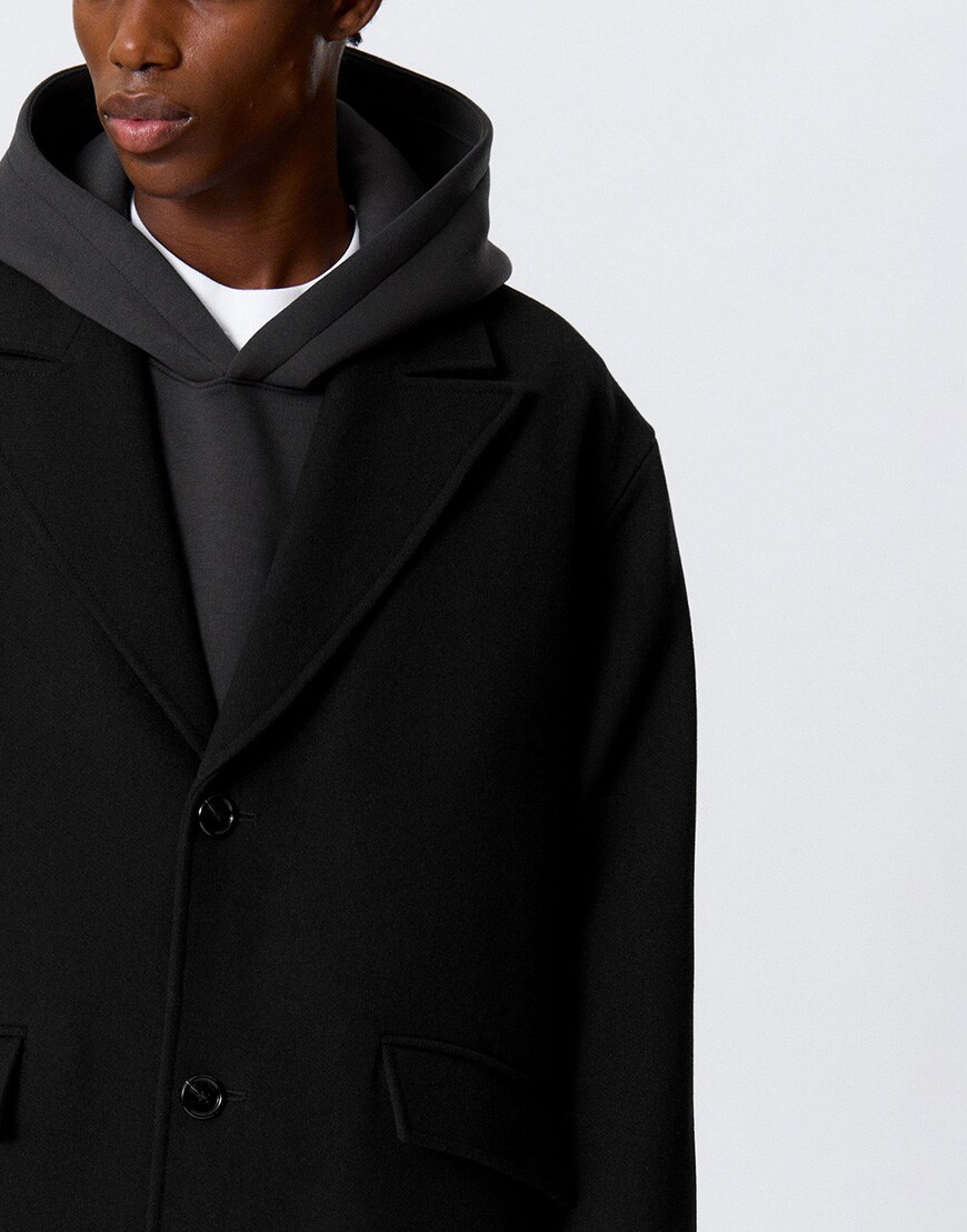 Man wearing black wool overcoat | ASOS Style Feed