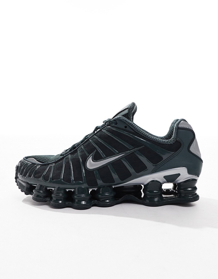 Nike Shox TL trainers in dark green and silver | ASOS Style Feed