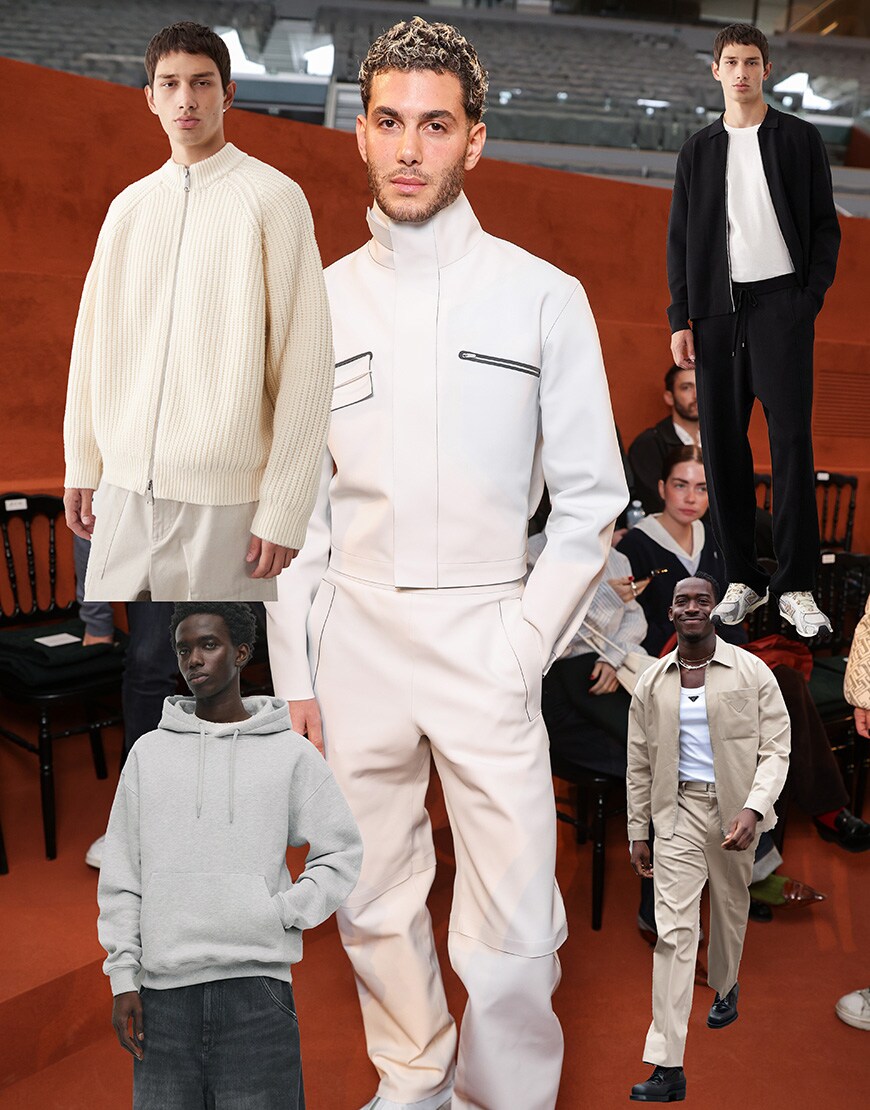 Collage of men wearing cool neutrals | ASOS Style Feed