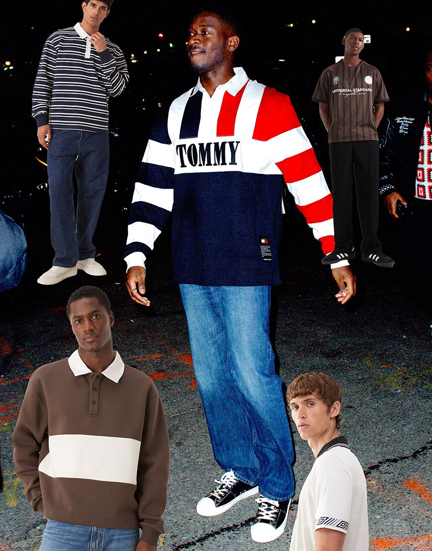 Collage of men wearing sports fashion | ASOS Style Feed