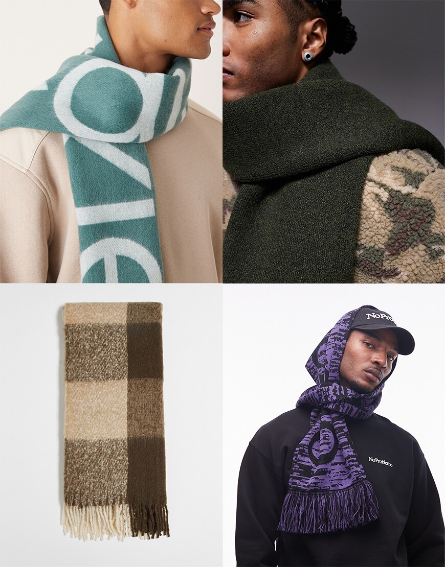 Collage of mens scarves