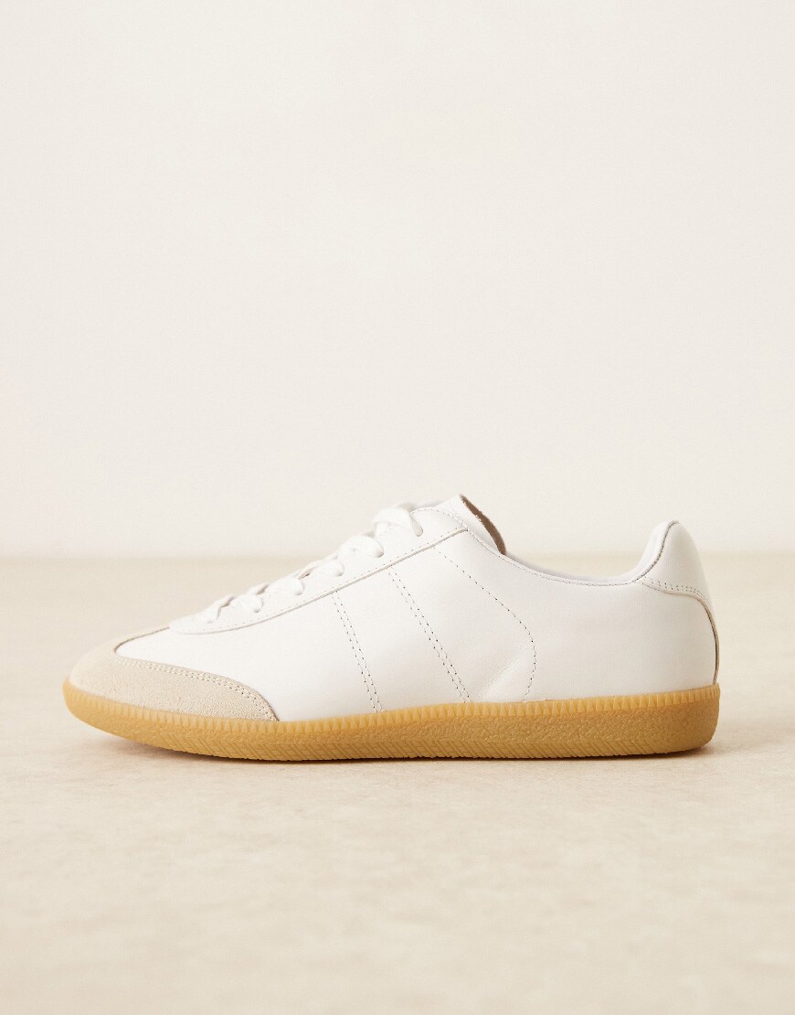 ARKET premium leather sneaker trainers in white | ASOS Style Feed