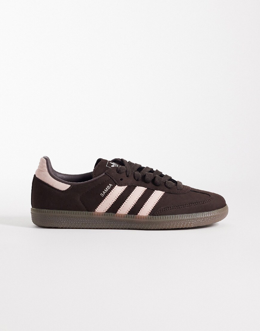 adidas Originals Samba OG trainers in brown and pink | ASOS Style Feed