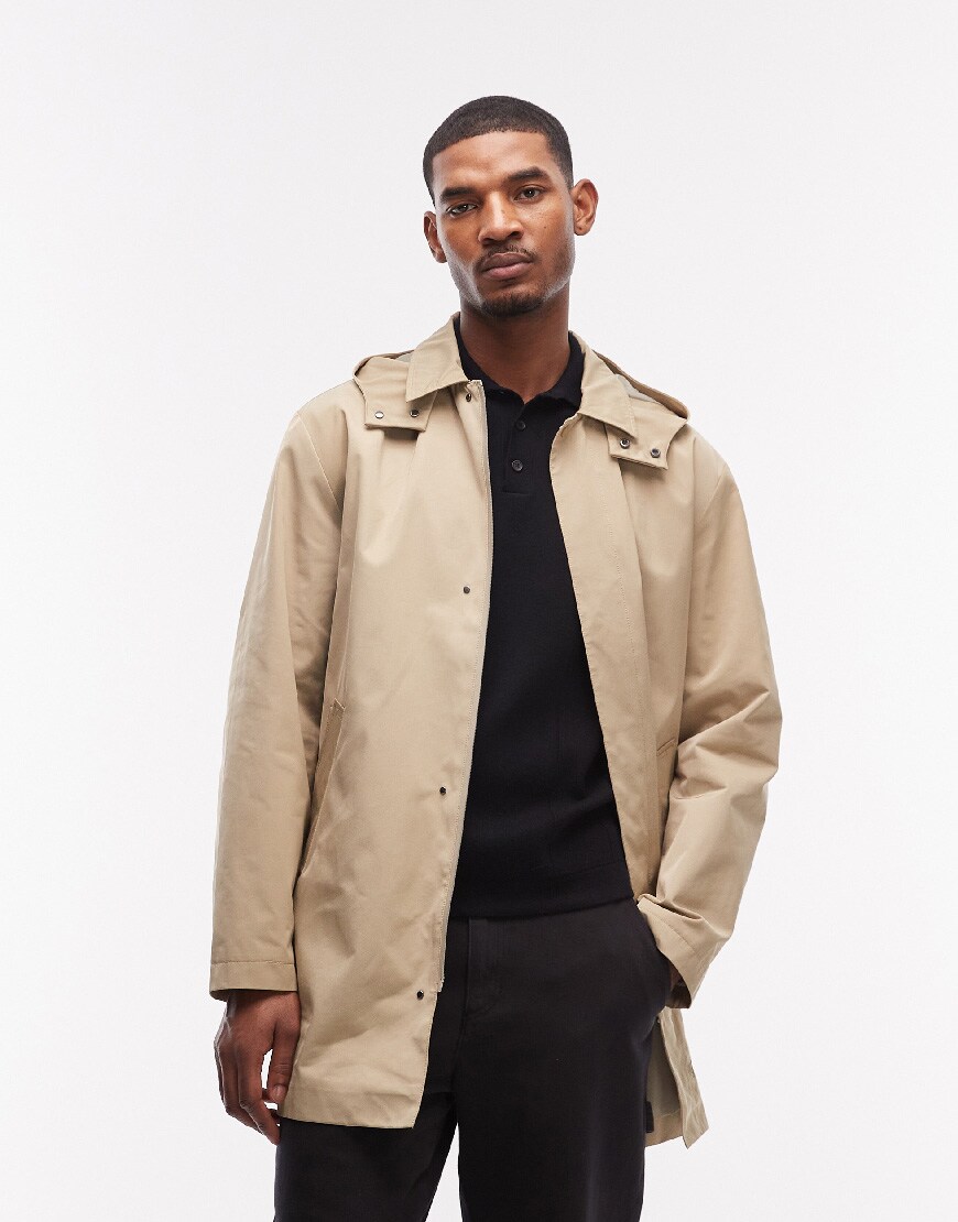 ASOS DESIGN stormMAX™ relaxed water resistant trench coat in stone | ASOS Style Feed