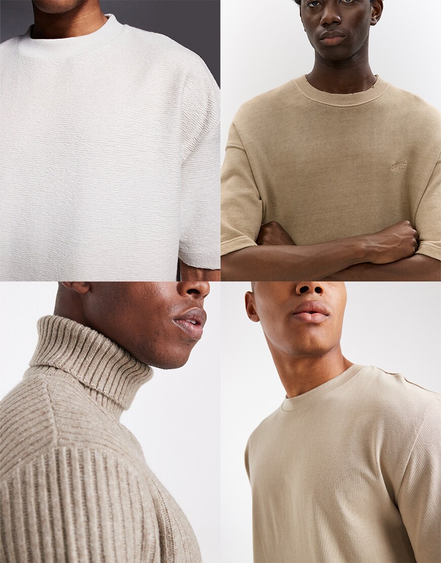 Collage of men in ASOS T-shirts