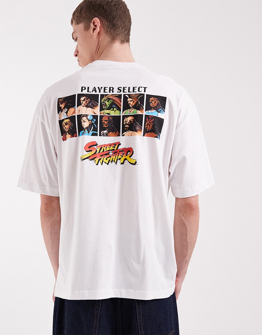 Man wearing a Street Fighter T-shirt