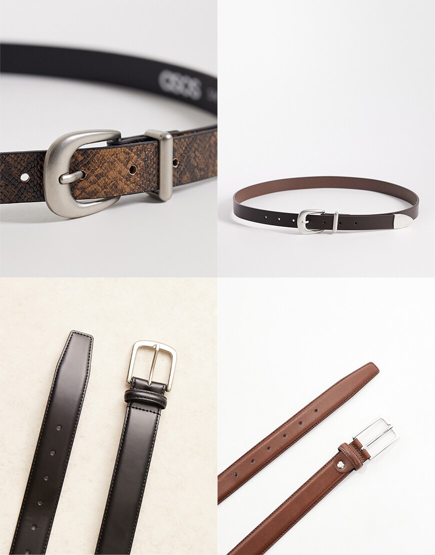 Collage of ASOS belts