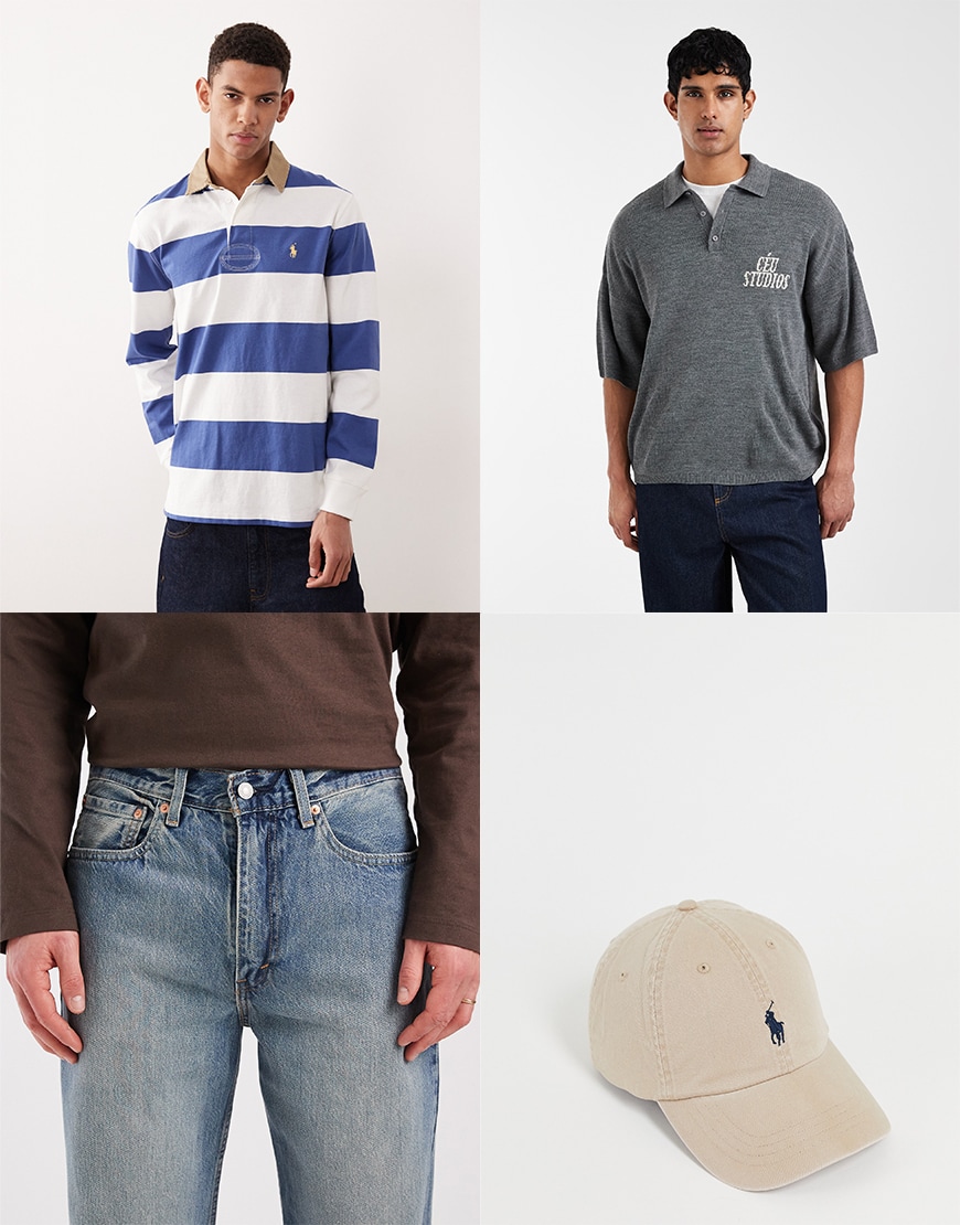 Collage of ASOS polo shirts
