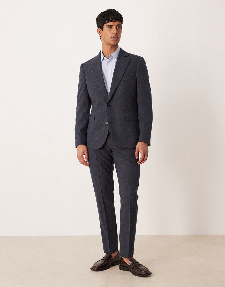 model wearing navy suit|ASOS Style Feed
