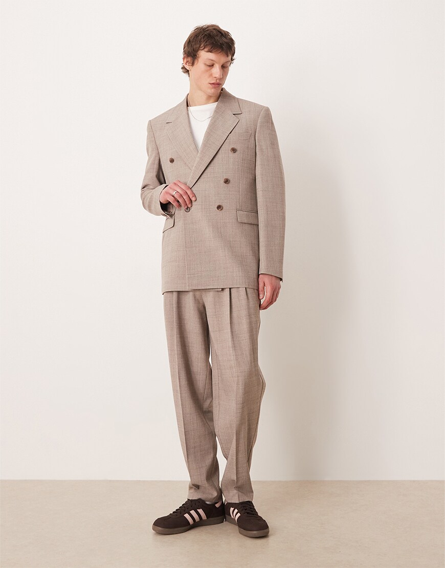 model wearing beige suit|ASOS Style Feed