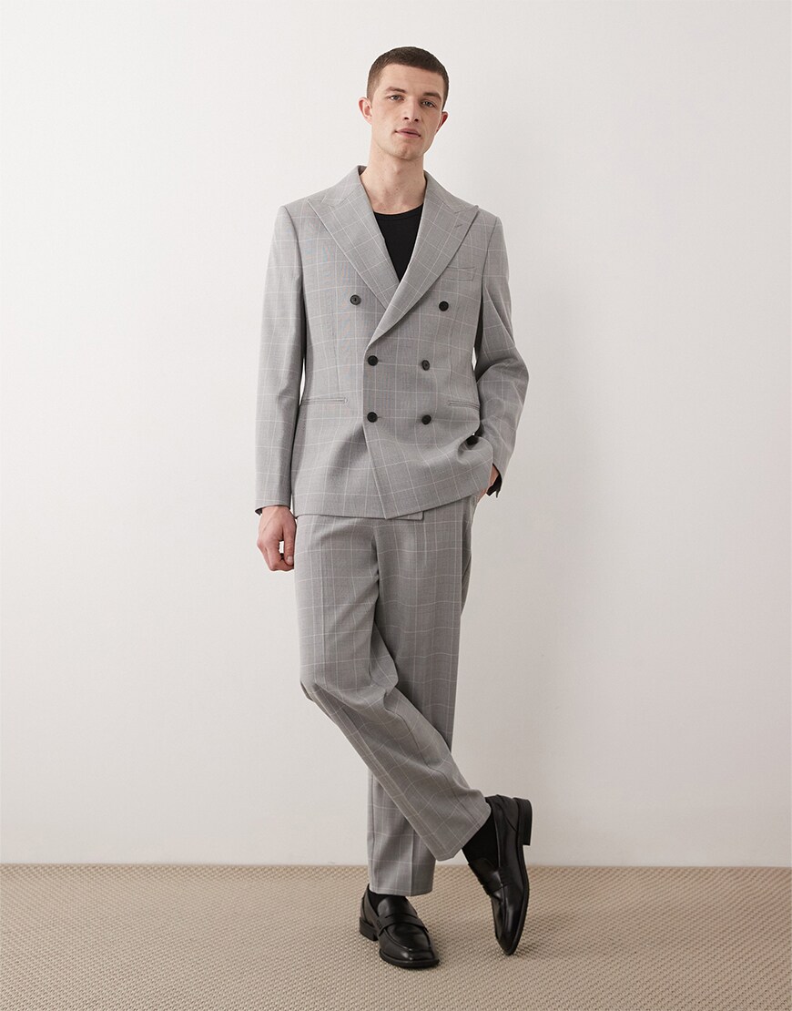 model wearing grey suit|ASOS Style Feed