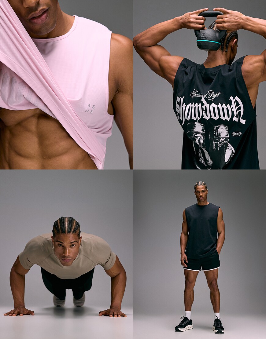 Collage of men wearing 4505 activewear | ASOS Style Feed