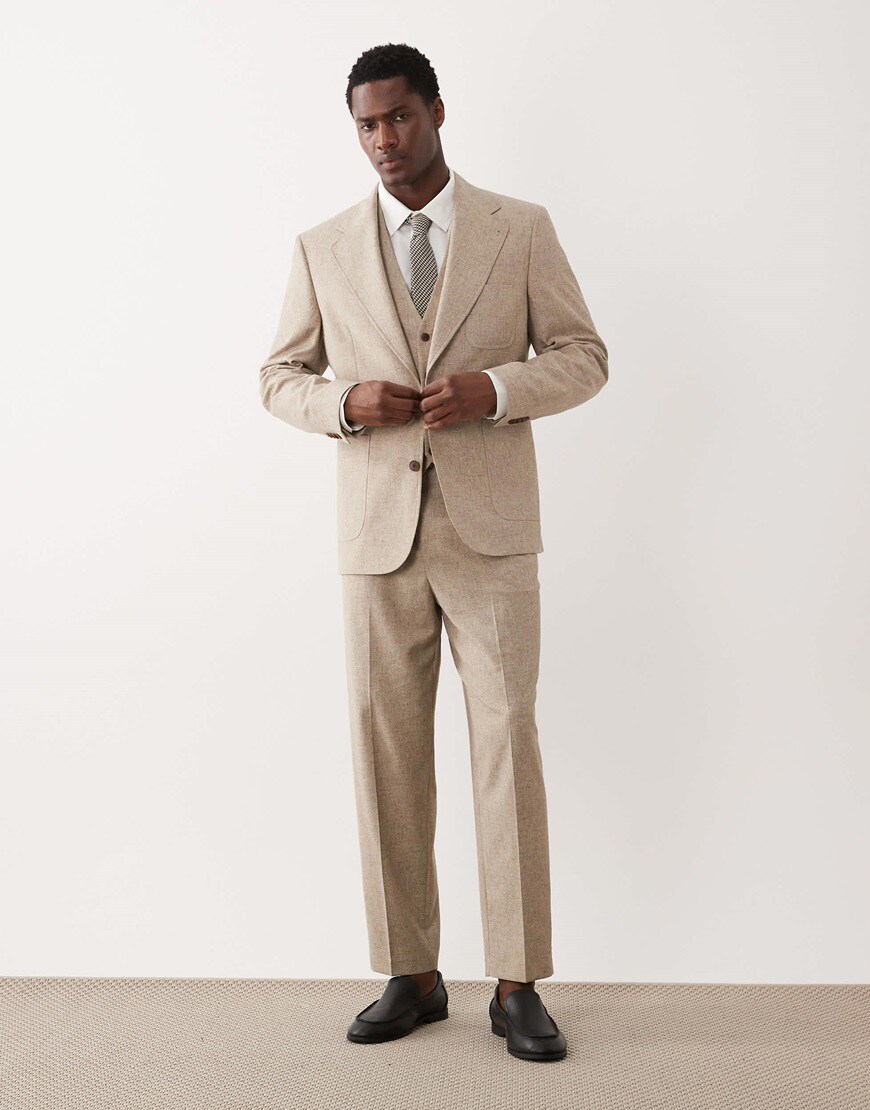 model wearing stone suit|ASOS Style Feed