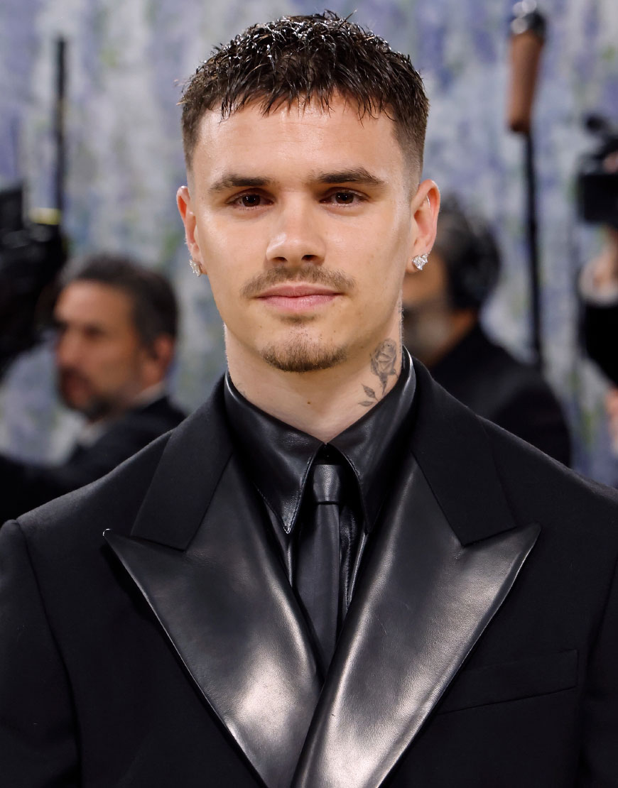 Romeo Beckham Wearing a Leather Burberry Suit to the Met Gala 2026