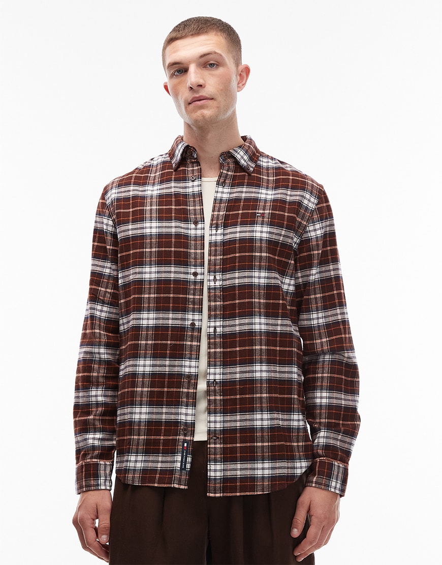 Man wearing a checkered flannel