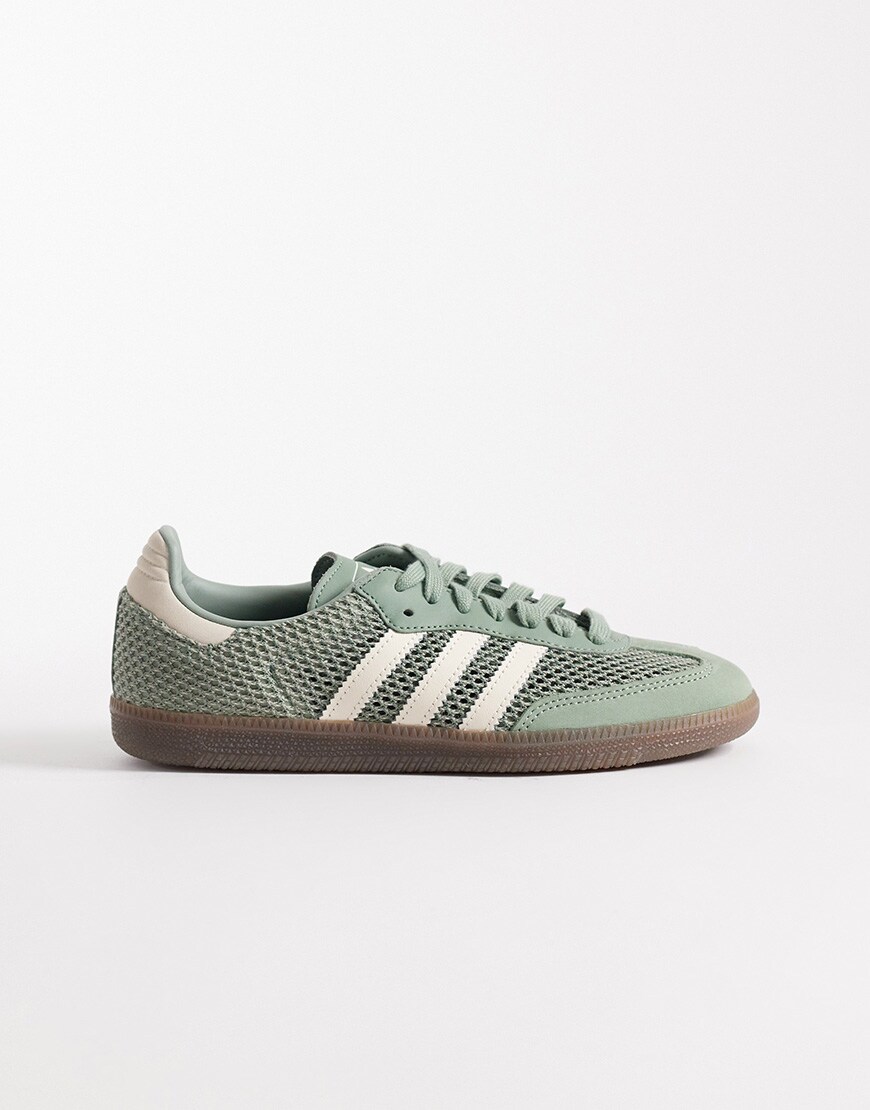 adidas Originals Samba OG crochet trainers is light green and white | ASOS Style Feed