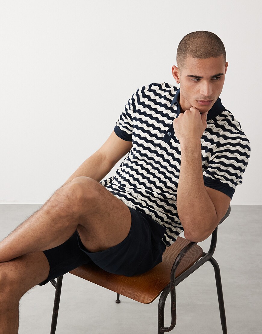 model wearing stripe polo shirt|ASOS Style Feed
