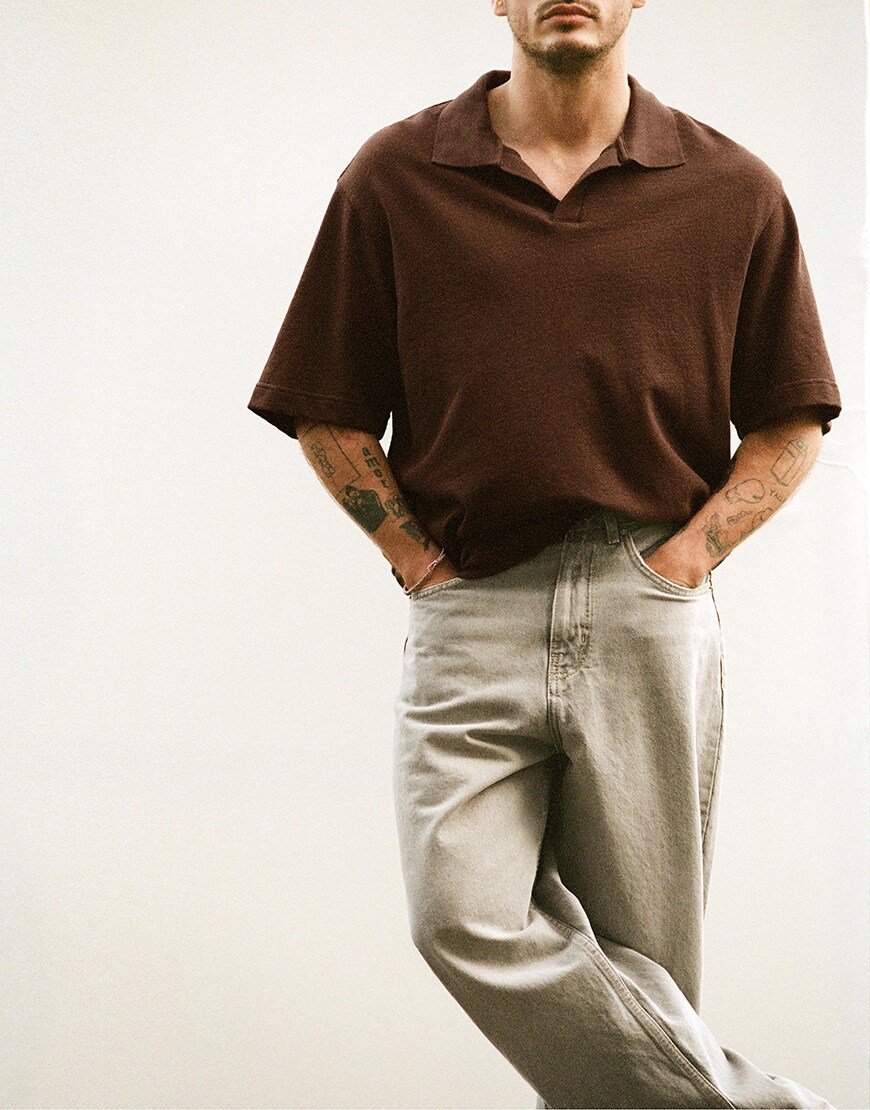model wearing brown polo shirt|ASOS Style Feed