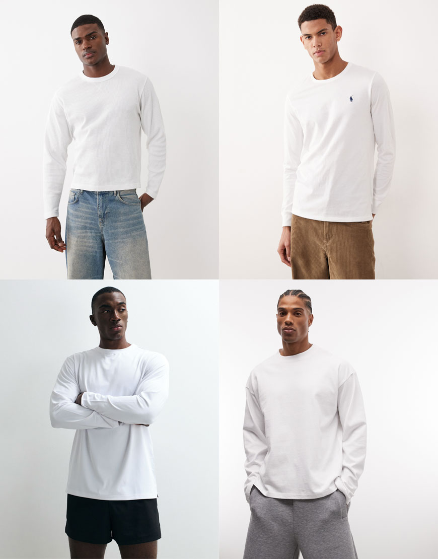 long sleeve white tee collage|ASOS Style Feed