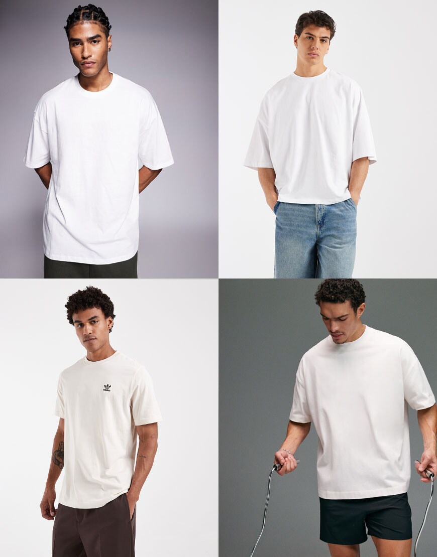 oversized white tee collage|ASOS Style Feed