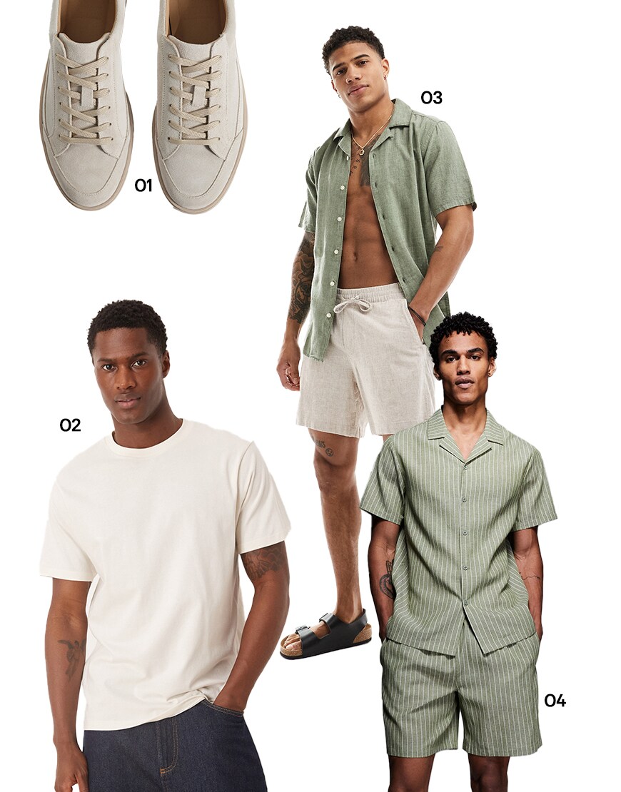 A casual linen shirt look |ASOS