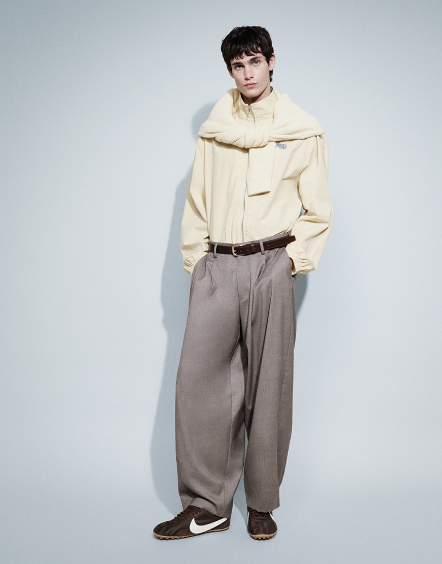 Man wearing butter yellow jacket and knitwear | ASOS Style Feed