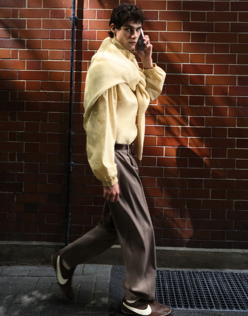 Man wearing butter yellow jacket and knitwear | ASOS Style Feed