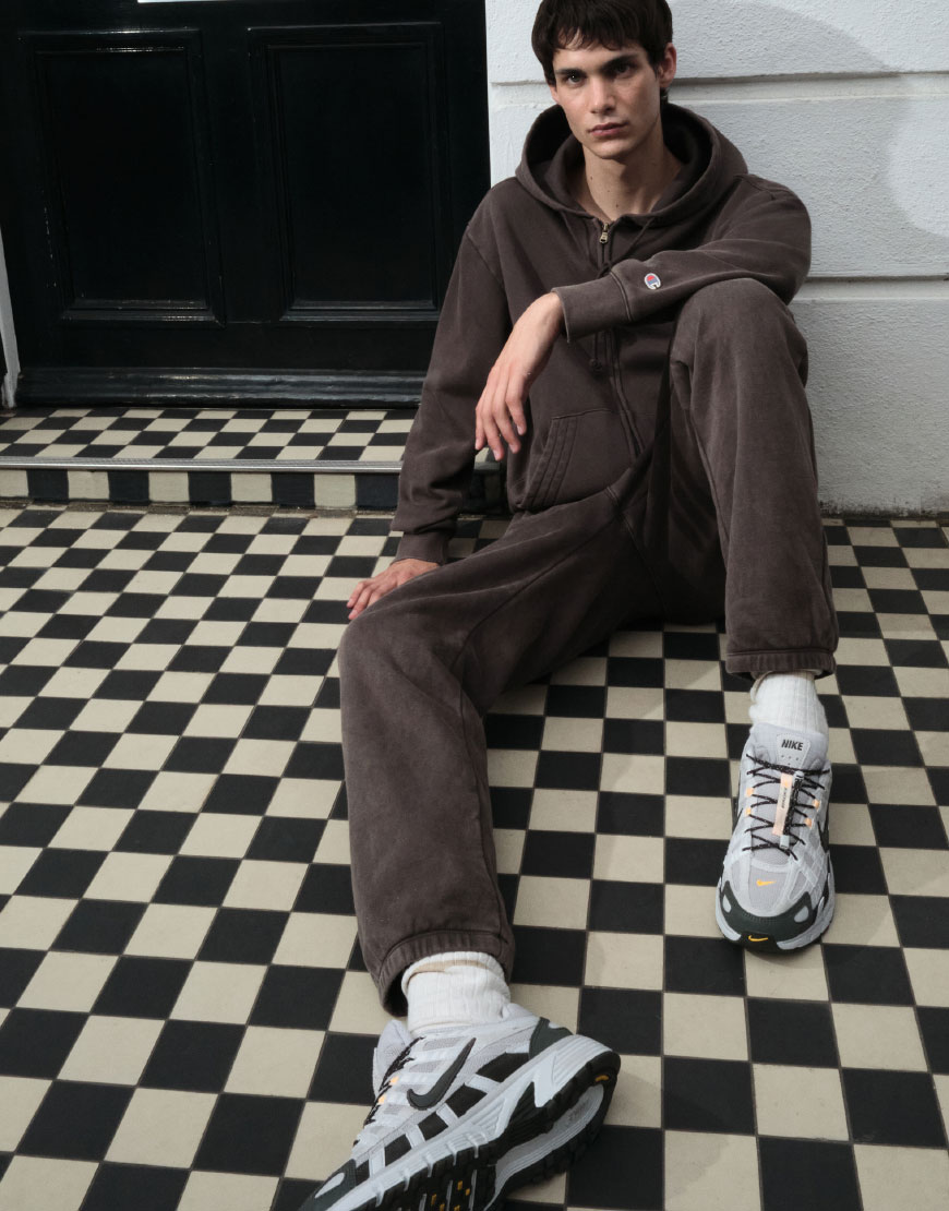 Man wearing chocolate brown Champion tracksuit | ASOS Style Feed