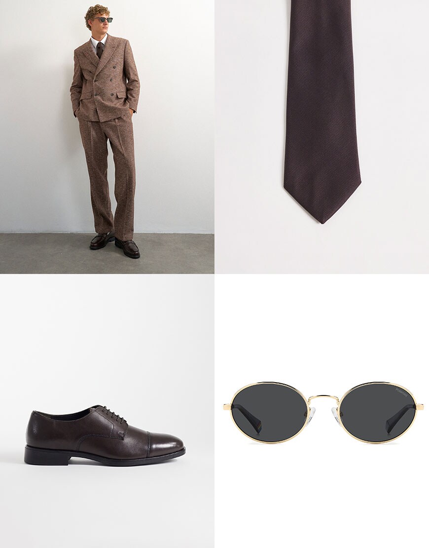 brown wedding guest outfit| ASOS Style Feed
