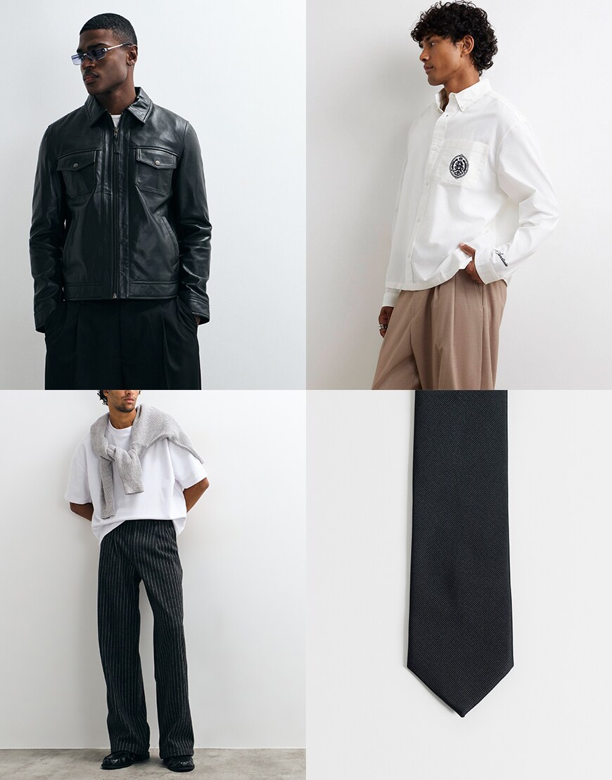 Black leather jacket collage| ASOS Style Feed