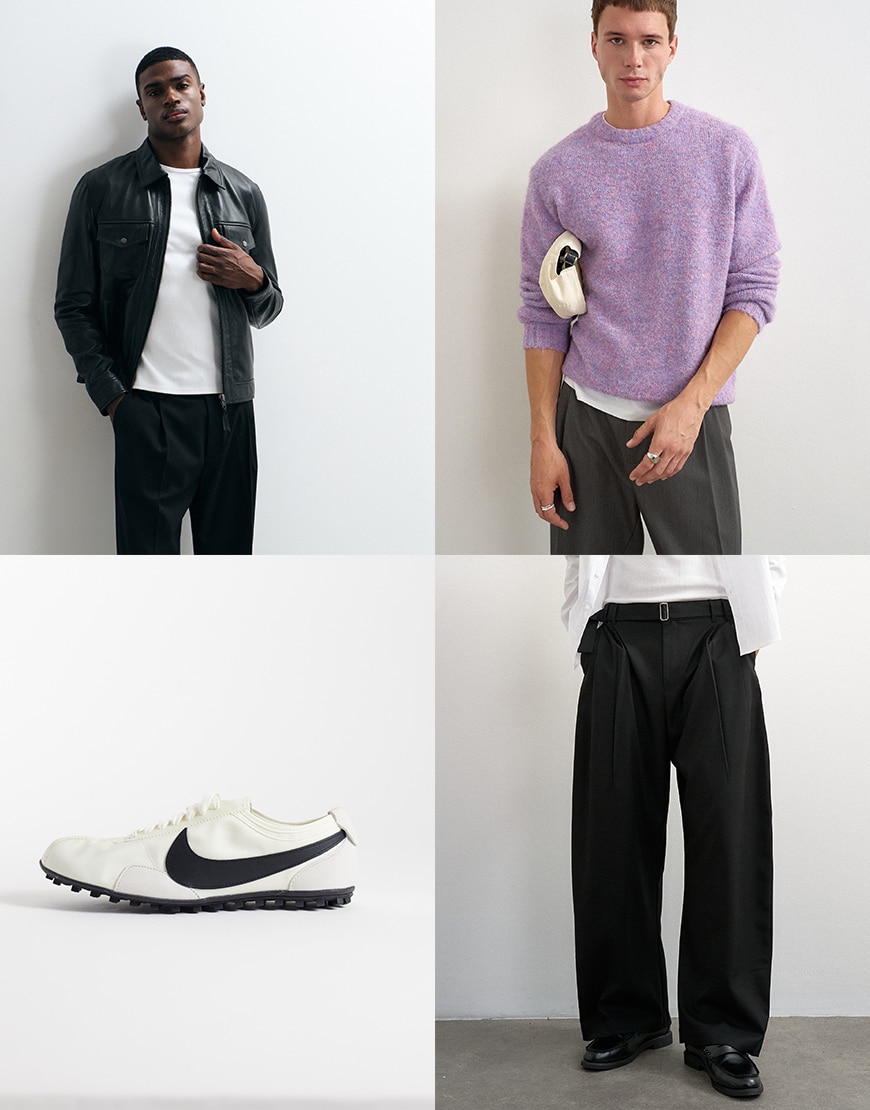 Black leather jacket collage| ASOS Style Feed