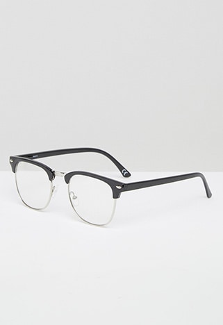 ASOS retro glasses with clear lens in black, available on ASOS