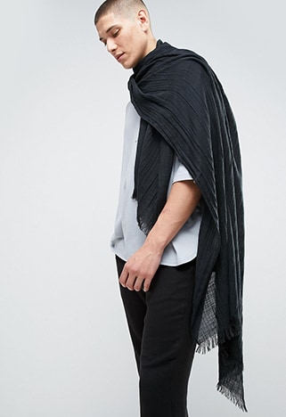 ASOS Lightweight Blanket Scarf in Black, available on ASOS