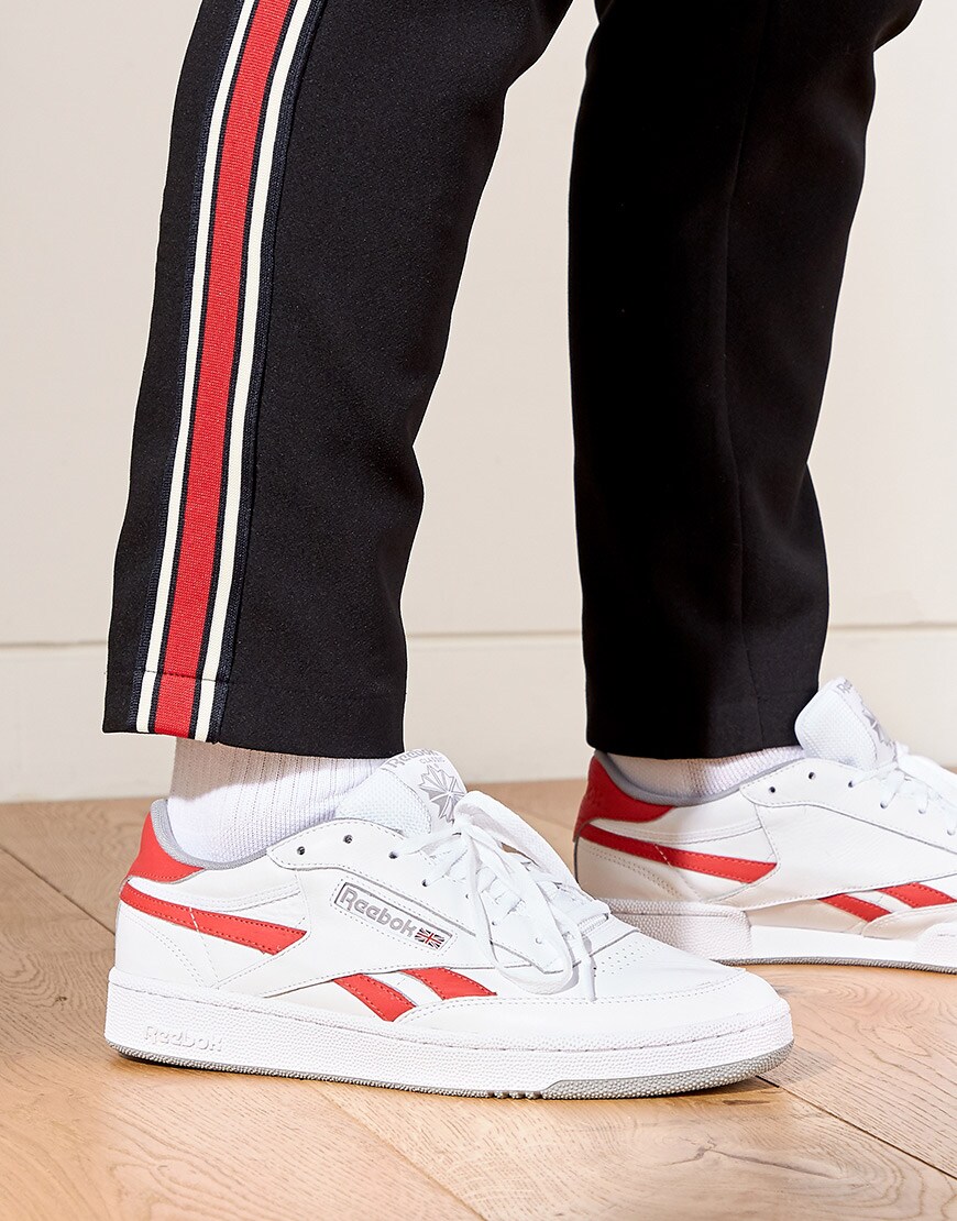 A close-up of Seb's Reebok Revenge trainers available at ASOS | ASOS Style Feed