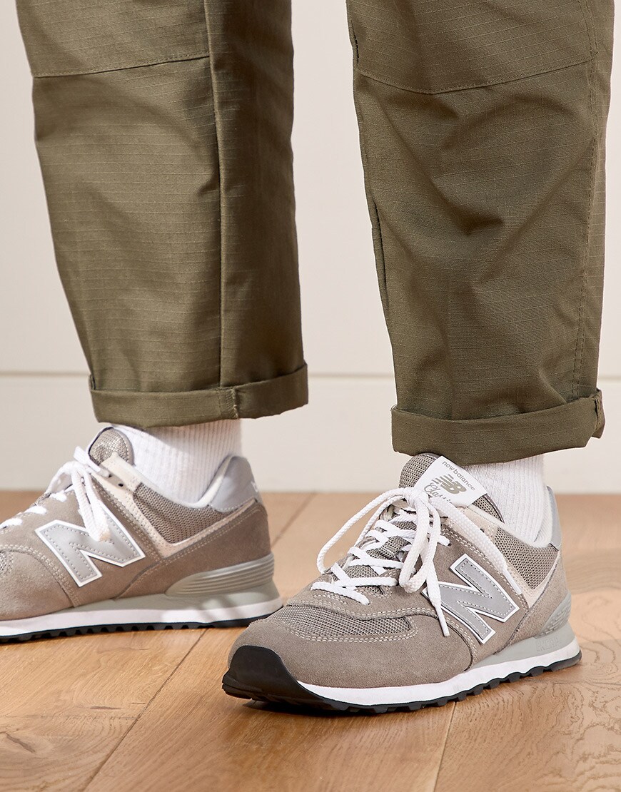 Josh wearing grey New Balance trainers available at ASOS | ASOS Style Feed