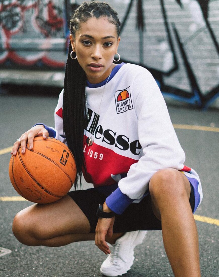 Ellesse logo top and legging shorts worn by ASOS Insider Lesley | ASOS Style Feed