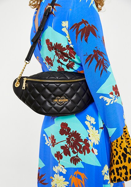 Hawaiian blouse and Love Moschino leather bumbag from ASOS 