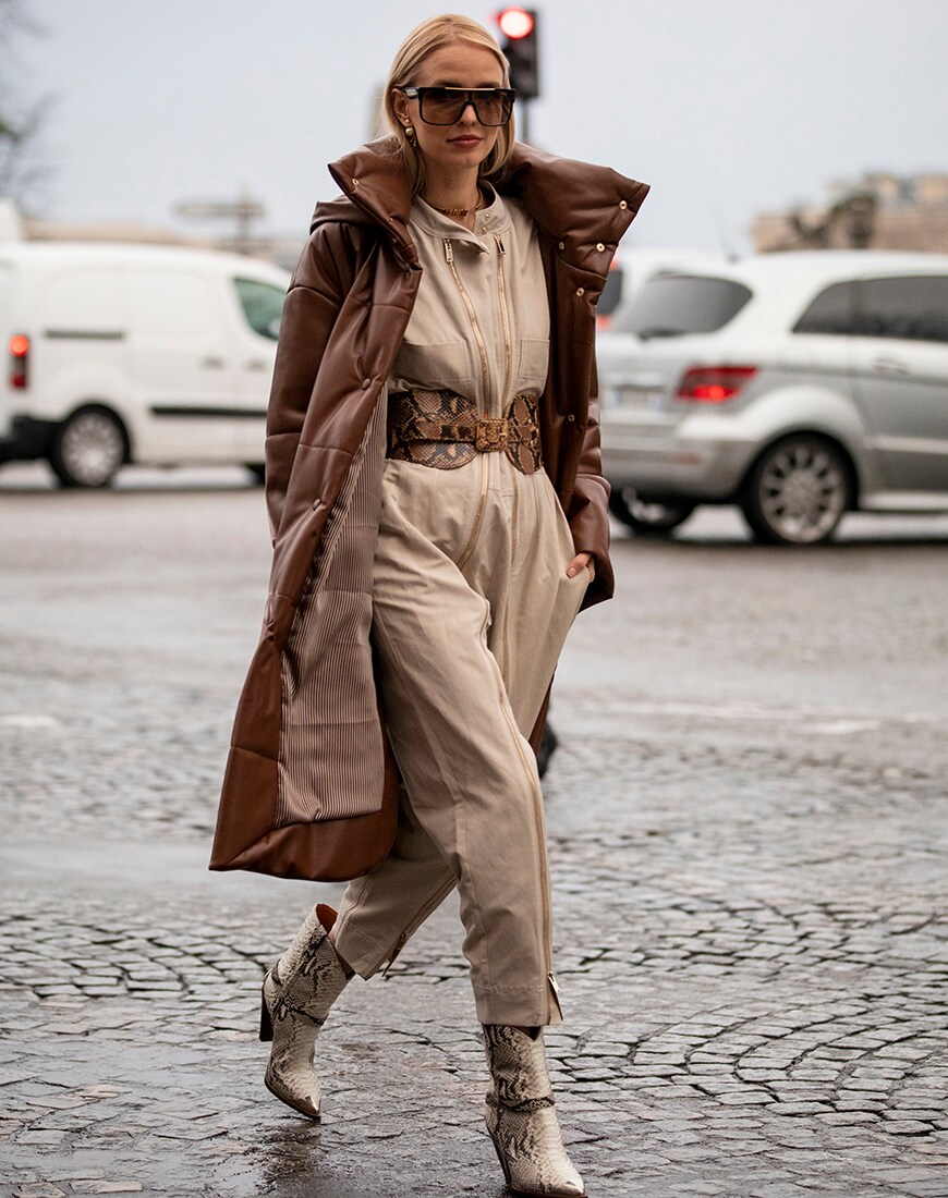 A street style picture of a woman in a safari jumpsuit | ASOS Style Feed